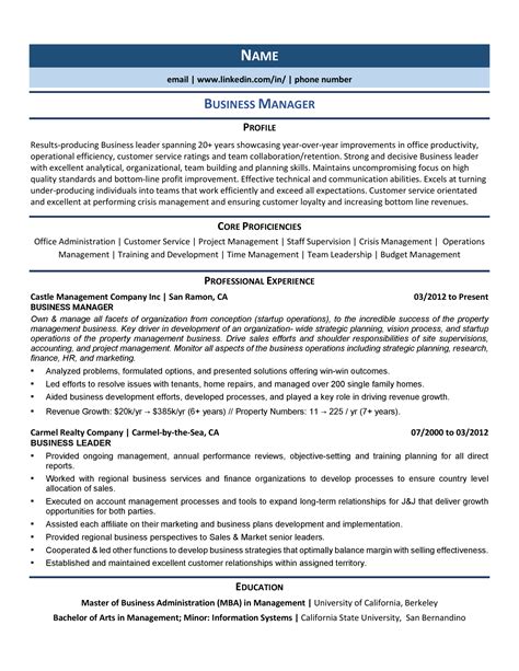 manager duties resume